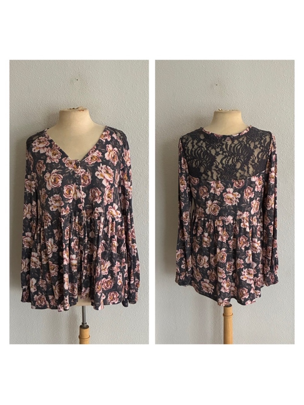 Torrid gray floral top